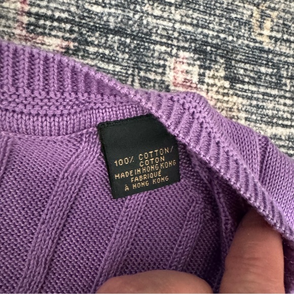 Vintage 90s Bobby Jones Lavender Men's Golf Cotton Knit Vest Sz L Deadstock - Picture 3 of 5